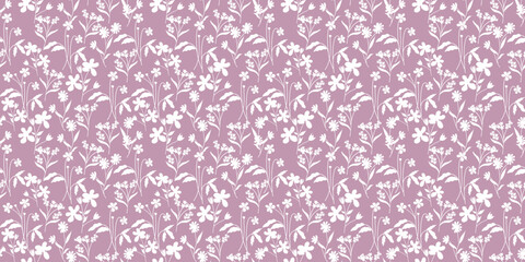 Wall Mural - Blooming meadow seamless pattern. Spring summer collection. Trendy color for fashion. wallpapers, and print. A lot of flowers.  Ditsy style. 