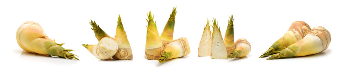 Sticker - Bamboo shoot on the white background 