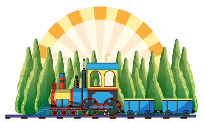 Wall Mural - Train with natural scene