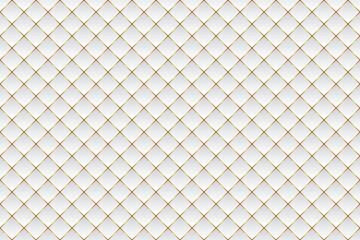Elegant seamless pattern with grey and white gradient square rhombus with golden grid line. Vector illustration geometric background in vintage style for luxury card, template.