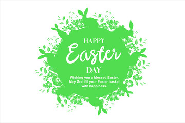 Wall Mural - happy easter. abstract design on easter theme with bunny and flowers
