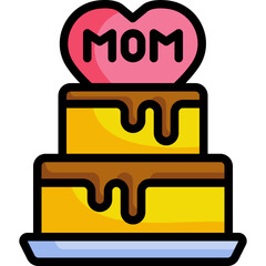 Wall Mural - cake line icon