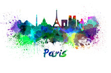 Paris Skyline In Watercolor