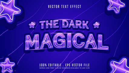 Wall Mural - The dark magical editable text effect font style