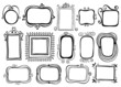 Collection of retro style frames. Hand drawn vector design element. 
