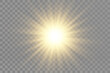 © Olga - Bright beautiful star.Vector illustration of a light effect on a transparent background.
