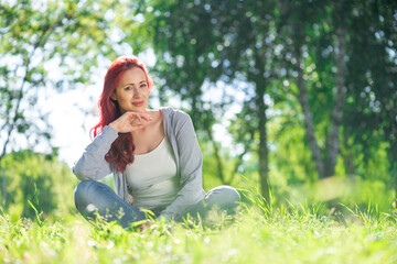 Wall Mural - Portrait of a young attractive woman