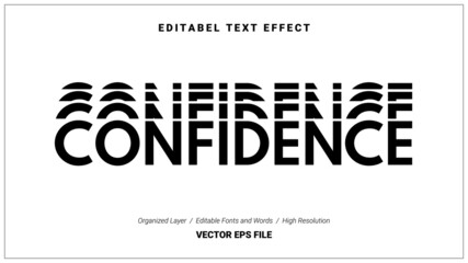 Wall Mural - Editable Confidence Font Design. Alphabet Typography Template Text Effect. Lettering Vector Illustration for Product Brand and Business Logo.