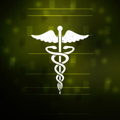 Poster - 2d illustration caduceus medical symbol