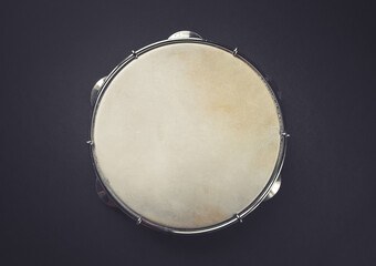 Brazilian tambourine isolated on black background