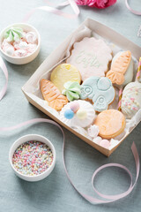 Canvas Print - Mix of Easter cookies in the paper box