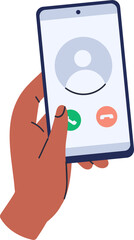 Wall Mural - person answering phone call cartoon illustration