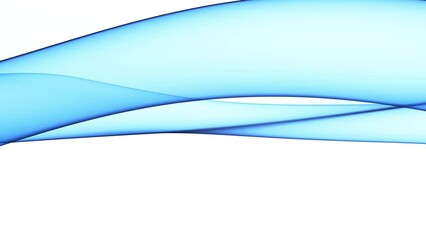 Poster - Abstract colorful wavy background in bright blue color on white backdrop. Modern colorful wallpaper. Seamless loop animation. 3d rendering.