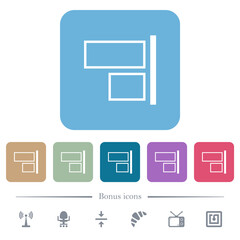 Poster - Align to right outline flat icons on color rounded square backgrounds