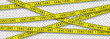 Yellow ribbons economic, financial, political sanctions imposed on transparent background. International sanctions embargo isolated on transparent background warning banner. Crossed Yellow ribbons ban