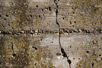 Cracked and abstract grunge texture. Aged material surface backdrop. Weathered effect pattern. Old and dirty background.