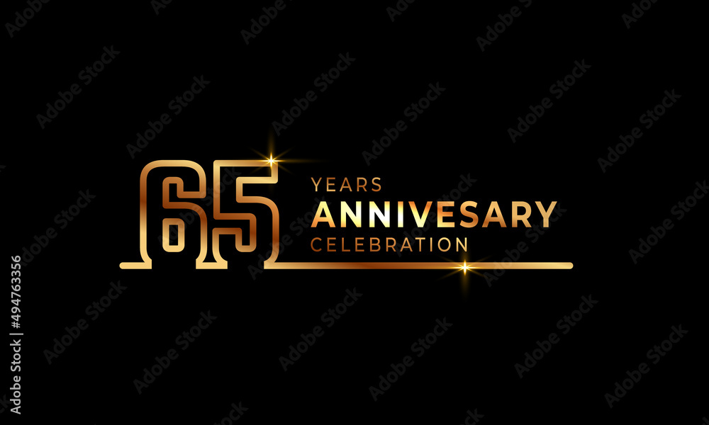 65 Year Anniversary Celebration Logotype with Golden Colored Font ...