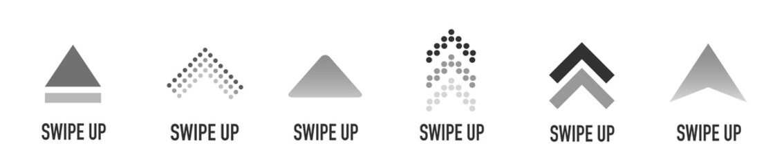 Poster - Swipe up buttons set for social media. Flat design icons isolated on white