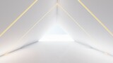 Fototapeta Do przedpokoju - Architecture background triangular arched interior 3d render