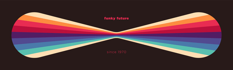Poster - minimalist abstract background design in retro style with colorful lines. vector illustration.