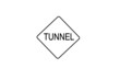 Tunnel sign isolated on white background vector traffic warning sign road