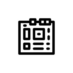 Poster - motherboard vector icon. computer component icon outline style. perfect use for logo, presentation, website, and more. simple modern icon design line style