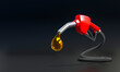 Gasoline pistol pump fuel nozzle. 3D render