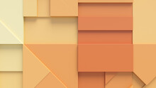 Yellow And Orange 3D Blocks Arranged To Create A Business Abstract Background. 3D Render .  