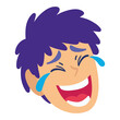 Isolated male avatar laughing out loud lol Vector