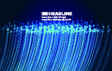 Fototapete - Blue technology particle lines Internet technology big data texture background