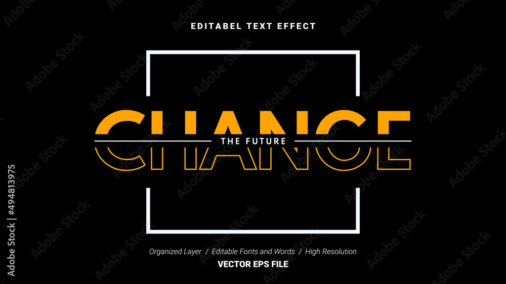 Editable Change Font Design. Alphabet Typography Template Text Effect ...