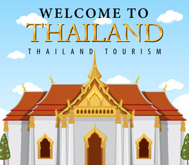 Wall Mural - Thailand iconic tourism attraction background