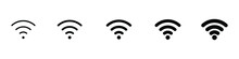 Vector Wi-fi Signal Black Wireless Icons Set