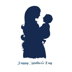 Sticker - Beautiful mothers day for woman and child love card background