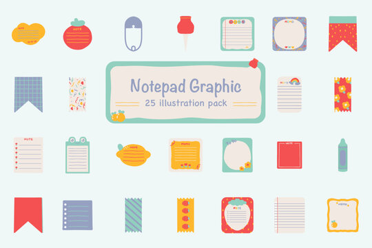 Pastel Notepad Graphic Illustration