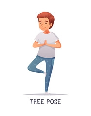 Sticker - Yoga Tree Pose Composition