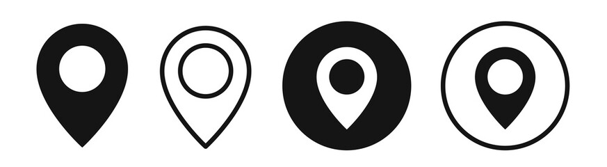 Poster - Set of location icons. Modern map markers .Vector illustration on a white.