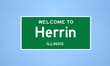 Herrin, Illinois city limit sign. Town sign from the USA.