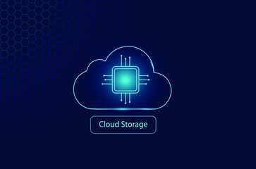 Wall Mural - cloud storage abstract vector illustration 