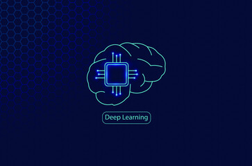 Canvas Print - deep-learning tech background vector illustration