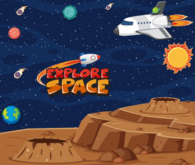 Wall Mural - space element in space background