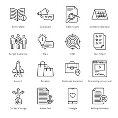 Wall Mural - Smart Business Outline Icons - Stroked, Vectors