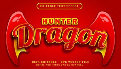 Poster - hunter dragon 3d text effect and editable text effect