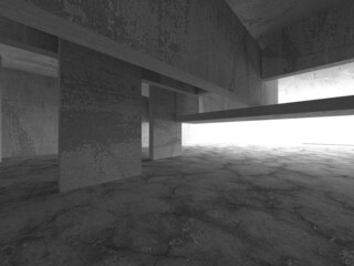  Abstract architecture interior background. Empty concrete room