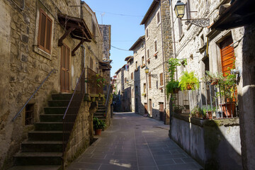 Fototapete - Vitorchiano, medieval village in Viterbo province