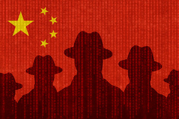 Group of Chinese spies graphic illustration