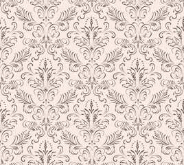 Wall Mural - Damask seamless pattern element. Vector floral damask ornament vintage illustration.