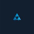 abstract triangle symbol in cool blue color