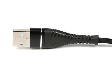 Closeup of an USB connector isolated on white.