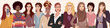 Group diversity women and girls.Portrait of multicultural and multiethnic women.Female social network community.Racial equality. Allyship. Empowerment.Colleagues or co-workers.Teamwork